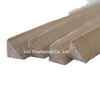 Moldura Triangular de Madera Maciza de Paulownia, Moldura Triangular de Madera sin Acabado para Decoración