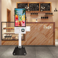 Terminal de commande en libre-service de 21,5 pouces avec paiement par carte et SDK pour restaurants et magasins d'alimentation en intérieur, avec logiciel