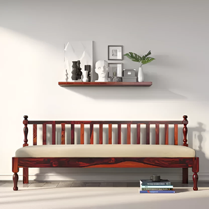 Canapé 3 places en bois de Sheesham pur de qualité supérieure, structure en bois massif robuste, design élégant, assise confortable, parfait. - Product Image 5