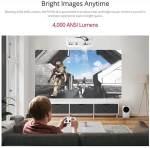 Viewsonic px749 4k Bản địa rạp chiếu phim gia đình chiếu, đèn lumen cao 4000 ANSI Lumens video proyector với HDR 240Hz làm mới tỷ lệ - Product Image 5