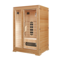 Sauna infrarouge lointain à spectre complet, faible EMF, en bois massif de pruche, pour 1 personne, adapté aux villas et appartements modernes, avec poêle et vapeur sèche
