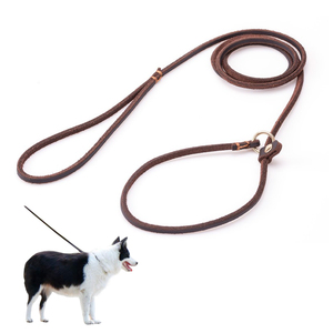Collar y correa de cuero ajustable para perro correa de perro de plomo antideslizante suave - Product Image 1