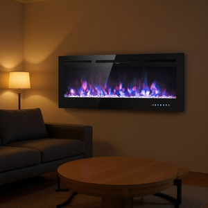 Chimenea Eléctrica Empotrable de 50 Pulgadas, Montada en la Pared, Llama Multicolor, Brillo Ajustable, Calefacción Doméstica - Product Image 2