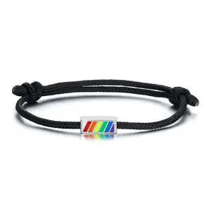 OYA atacado moda Bangle Rainbow Cor Orgulho Acessórios Ajustável Amizade Gay Lésbicas Pulseira