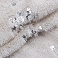 Tissu en peluche à paillettes personnalisé en forme de flocon de neige tissu en peluche de velours blanc à paillettes pour couverture chaussures d'hiver