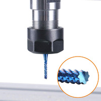 Lingyue 40 pièces fraises droites/TCT pour routeur CNC, fraises à queue de 0,8 à 3 mm, ensemble de fraises de gravure pour machine à fraiser le bois/l'acrylique/la mousse