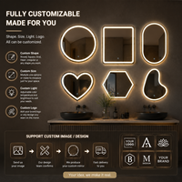 Miroir de maquillage LED intelligent, grossissement 3X, variation d'intensité tactile, miroir de salle de bain anti-buée, haut-parleur Bluetooth, IP44 CE ETL Salon