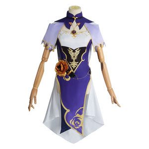 Disfraz de juego de aventura Genshin, disfraz de bruja Rosa <span class=keywords><strong>Lisa</strong></span>, disfraz de cosplay para chica, disfraz de acción de Anime para Halloween, 12 Uds. - Product Image 1
