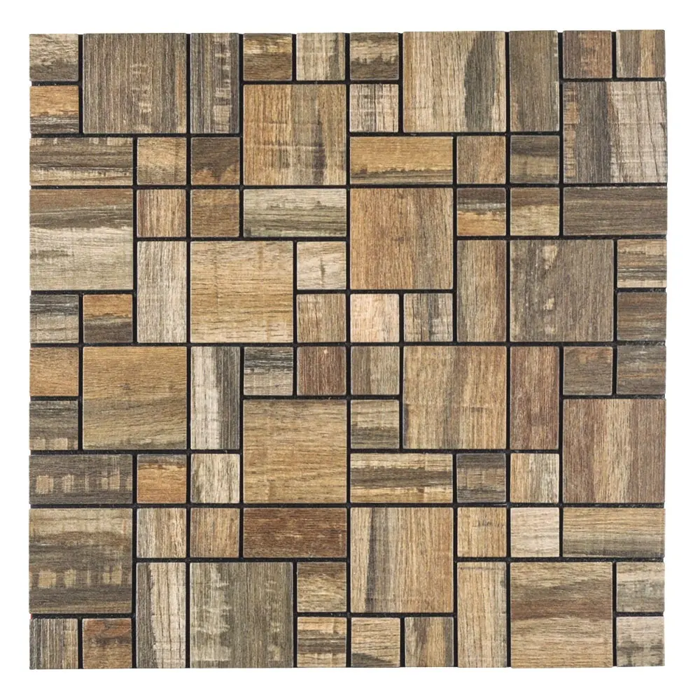 12 В. X 12 дюймов. Искусственная древесина коричневый ПВХ клейкая мозаичная плитка