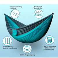 Hamac double parachute de camping, équipement de plein air, équipement de randonnée, pliable, portable, en nylon, pour 1-2 personnes, balançoire sensorielle pour adultes