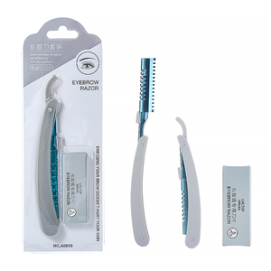 Rasoio per Sopracciglia Pieghevole Professionale per Truccatori, Logo Personalizzato OEM ODM, Set da 1+5 Pezzi, Modello A0849 - Product Image 1