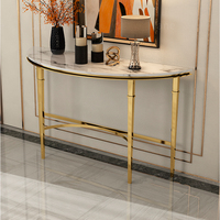 Meubles de salon USA, table console minimaliste en marbre, prix de gros, table d'entrée moderne, table console de luxe pour couloir