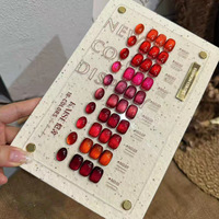 Kaishe Vernis à ongles œil de chat rouge 10 couleurs, rouge du Nouvel An, effet perles de verre, longue tenue, pour l'ouverture de salon de manucure, ensemble œil de chat rouge