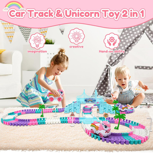 Set <span class=keywords><strong>de</strong></span> Pistas <span class=keywords><strong>de</strong></span> Carreras <span class=keywords><strong>de</strong></span> Unicornios <span class=keywords><strong>de</strong></span> 241 Piezas, Juguetes <span class=keywords><strong>de</strong></span> Pistas <span class=keywords><strong>de</strong></span> Monstruos, <span class=keywords><strong>Pista</strong></span> <span class=keywords><strong>de</strong></span> Carreras Flexible para Niños - Product Image 2
