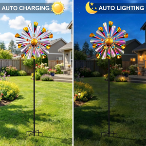Mulino a Vento da Giardino per Villa, Mulino a Vento Girevole in Ferro Battuto Alimentato a Vento, Accessorio per Esterni, Direttamente dal Produttore - Product Image 1