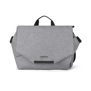 Minimalist Gray PU Waterproof Travel Messenger Bag Zipper Closure Large Capacity All Seasons Men's Shoulder Bag - Product Image 3