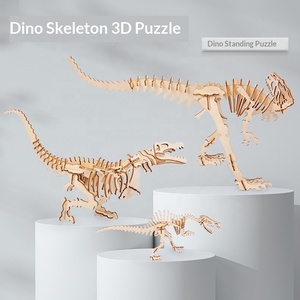 Rompecabezas de Dinosaurio de Madera, Modelo Creativo Hecho a Mano, Rompecabezas 3D, Regalo Navideño, Juguete para Edades de 0 a 24 Meses, Menos de 50 Piezas - Product Image 2