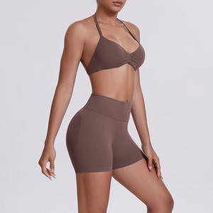Ensemble <span class=keywords><strong>de</strong></span> vêtements <span class=keywords><strong>de</strong></span> yoga pour femmes, respirant, sans couture, soutien-gorge <span class=keywords><strong>de</strong></span> sport à col ras du cou, short <span class=keywords><strong>de</strong></span> yoga, ensemble <span class=keywords><strong>de</strong></span> sport ajusté pour la course à pied, ensemble deux pièces - Product Image 3
