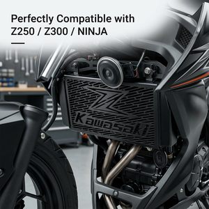 Protector de Radiador de Acero Inoxidable Negro para <span class=keywords><strong>Kawasaki</strong></span> Z250 Z300 NINJA 250 300, Rejilla Protectora para Motocicleta, Juego de Piezas de Repuesto - Product Image 4