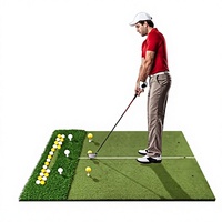 Tapis de frappe de golf auxiliaire White Line Station, tapis de frappe de golf à double paille avec balle, 1,2x1,5m, gazon EVA