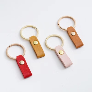 Porte-clés en cuir PU de haute qualité, porte-clés en cuir de vache court à <span class=keywords><strong>deux</strong></span> couches pour personnes âgées, vente en gros - Product Image 5
