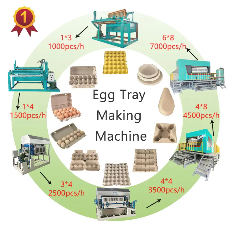 Ligne de production entièrement automatique de machines de fabrication de plateaux d'œufs avec prix de la machine de fabrication de cartons d'œufs