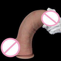 Dildo en silicone super épais à tête large pour la masturbation féminine, jouet sexuel pour adultes, dildo long et épais couleur chair