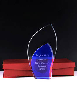 लक्जरी बिजनेस अवार्ड ब्लू क्रिस्टल ग्लास ट्रॉफी और ट्रॉफी के लिए अद्वितीय डिजाइन मूल्य - Product Image 6