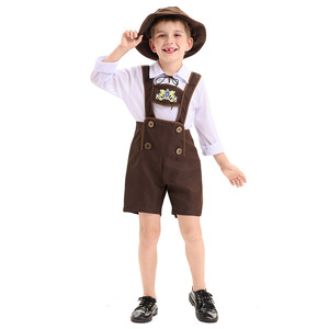 Costume de bavarois pour enfants, Dirndl et Lederhosen traditionnels allemands pour garçons et filles, tenue de scène, été 2025 - Product Image 5