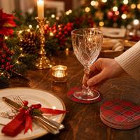 Sous-verres en papier absorbant épais personnalisés pour Noël, tapis de table jetables pour hôtels, bars et restaurants, pour bière et café, vente en gros