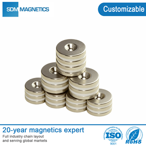 Magnete al Neodimio N52 D25mm - Magnete a Blocco Rettangolare in Terre Rare con Foro Svasato per Viti di Montaggio, Blocco Rettangolare Potente - OEM Cina - Product Image 2