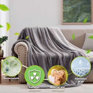 Manta de Franela de Algodón Orgánico para Invierno, con Patrón Tejido en Relieve, 150*207cm, Tapete de Conexión a Tierra, Suave y Cómoda - Product Image 1