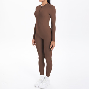 Combinaison une pièce sans manches pour femme, grande taille, mode, yoga, pilates, avec fermeture éclair et dos évidé, pour fitness et gym, vente en gros - Product Image 3