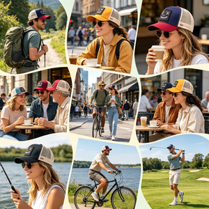 Cappellino da Baseball Personalizzato con Logo Sorridente, Unisex, Regolabile, per Tutte <span class=keywords><strong>le</strong></span> Stagioni, Traspirante, in Rete, Modello Trucker a <span class=keywords><strong>5</strong></span> Pannelli - Product Image 6