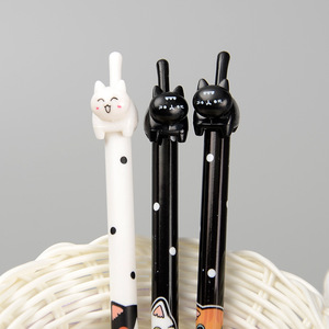 Pluma estilográfica neutra para oficina de estudiantes, 0,5mm de ancho de escritura, premio de cola de gato saltador de plástico de la tienda de papelería - Product Image 2