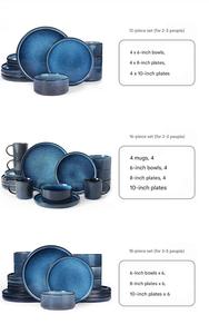 Juego de Vajilla de Cerámica para 4 Personas, 12 Piezas, Platos y Tazones con Esmalte Reactivo, Aptos para Microondas/Lavavajillas, Sostenibles, Modernos y de Lujo - Product Image 5