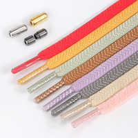 Nouveaux lacets plats élastiques YNBG sans nœuds en polyester et métal de 0,6 cm pour enfants et adultes - Lacets rapides et pratiques pour baskets