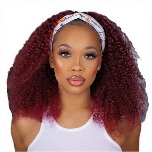 Nouvelle conception Perruque bandeau ondulée longue de 18 pouces en cheveux humains vierges brésiliens, densité 150%, sans colle, sans dentelle - Product Image 4