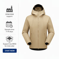 Veste de randonnée thermique rembourrée à capuche unisexe personnalisée, étiquette privée, ultra-légère, imperméable, coupe-vent, OEM clé en main, 5 couleurs
