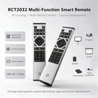 Télécommande IR personnalisée en alliage d'aluminium, 32 touches, double protocole pour barre de son et Android Box, compatible OEM ODM RCT2032