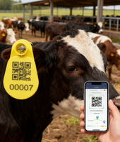Solución de Monitoreo IoT para Granjas Lecheras, Etiqueta de Temperatura para el Oído con Protocolo IBeacon/EDDYSTONE, Modelo HCBB59 para la Salud de las Vacas y la Producción de Leche
