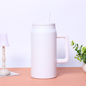 Gobelet isotherme en acier inoxydable de 50 oz avec poignée et couvercle à paille, en métal 304, pour voyage et voiture, personnalisable avec logo, vente en gros - Product Image 4