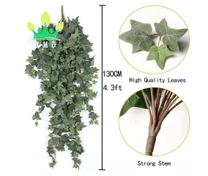 Hiedra Artificial colgante de hojas de seda, enredadera de plantas de plástico para pared, jardín, boda, decoración interior y exterior