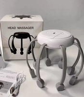 Masseur de tête électrique à 4 modes, rechargeable, à 8 griffes vibrantes, pour soulager le stress à 360 degrés
