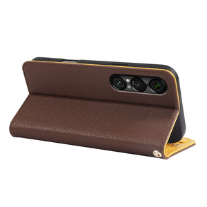 Coque de téléphone magnétique haut de gamme pour Sony <span class=keywords><strong>Xperia</strong></span> 1 VII 10 VI 5 V 1 IV 5 III porte-carte motif litchi portefeuille en cuir housse à rabat - Product Image 5