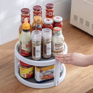 Kitchen Condiment Rack Can Rotate Condiment, Salt, Sauce and Vinegar Turntable Table Organizer Box Storage Rack - Product Image 3
