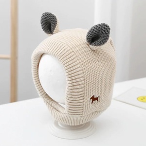 <span class=keywords><strong>Chapeau</strong></span> en tricot pour bébé garçon en velours d'<span class=keywords><strong>hiver</strong></span> épaissi avec oreilles de lapin, imprimé animal, spandex/coton jacquard, décoration à boutons - Product Image 6