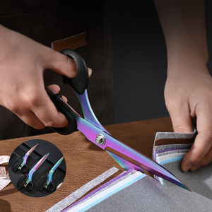 Chuyên Nghiệp Thép Không Gỉ Màu Đen Đầy Màu Sắc Kéo Thợ May Mịn Cạnh DIY Lớp Kéo Cắt Vải Cho May Mặc & Hộ Gia Đình Sử Dụng - Product Image 2
