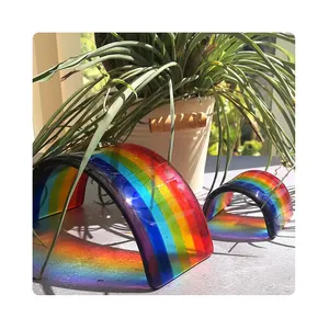 Handmade Fused Glass Free Standing Rainbow Bridge Arch Suncatcher For Home Decor Large/Medium/Small Types Candle Holders