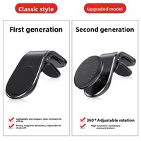 Support de téléphone portable magnétique puissant en alliage d'aluminium réglable et portable avec logo personnalisé pour grille d'aération de voiture